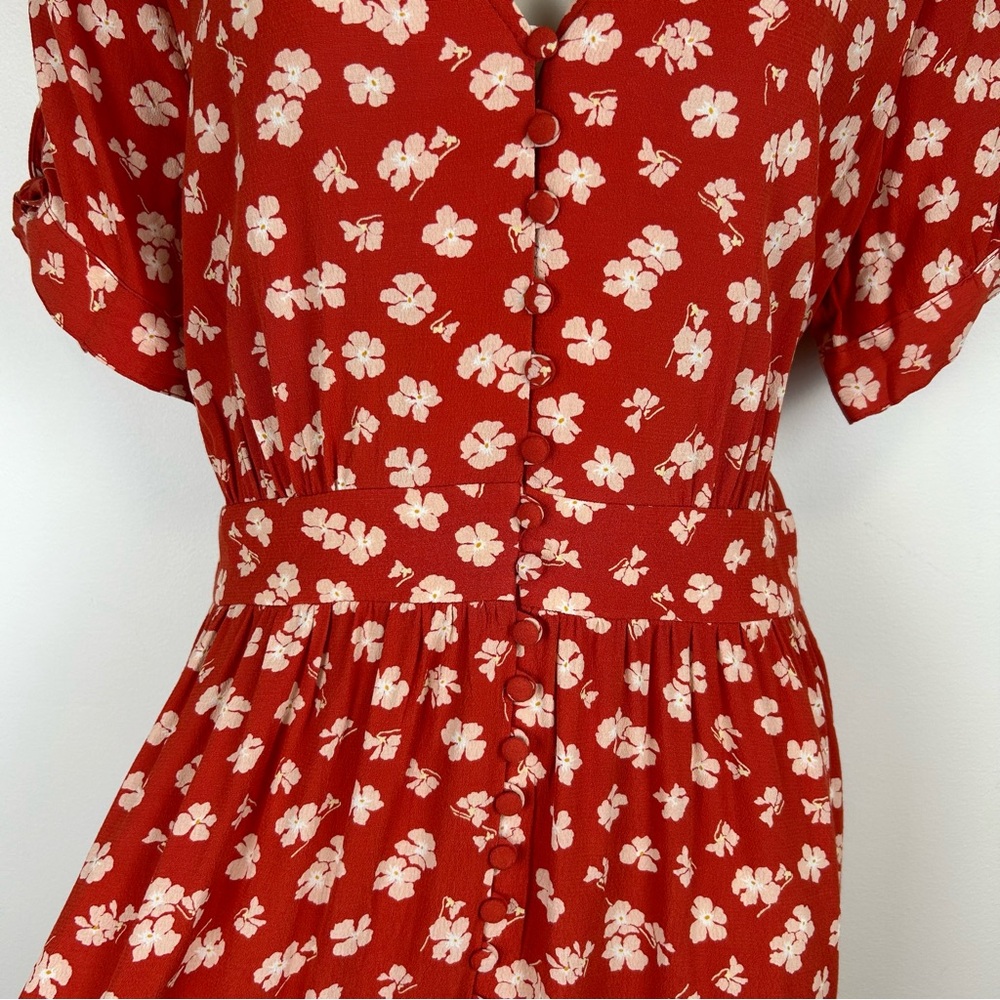 NWT Madewell Button-Front Retro in Happy Hibiscus Dress sz 16 Indie Coquette - Picture 6 of 16